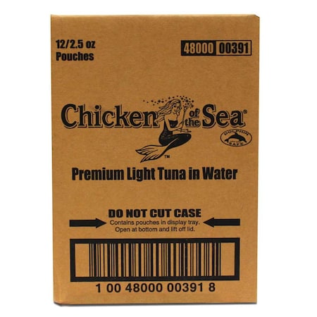 Chicken Of The Sea Lite Skipjack Small Pouch Tuna 2.5 Oz., PK12